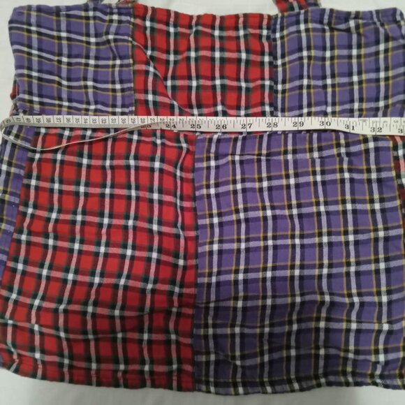 Handmade open-back brushed cotton plaid camisole with butterfly buttons - Picture 2 of 4